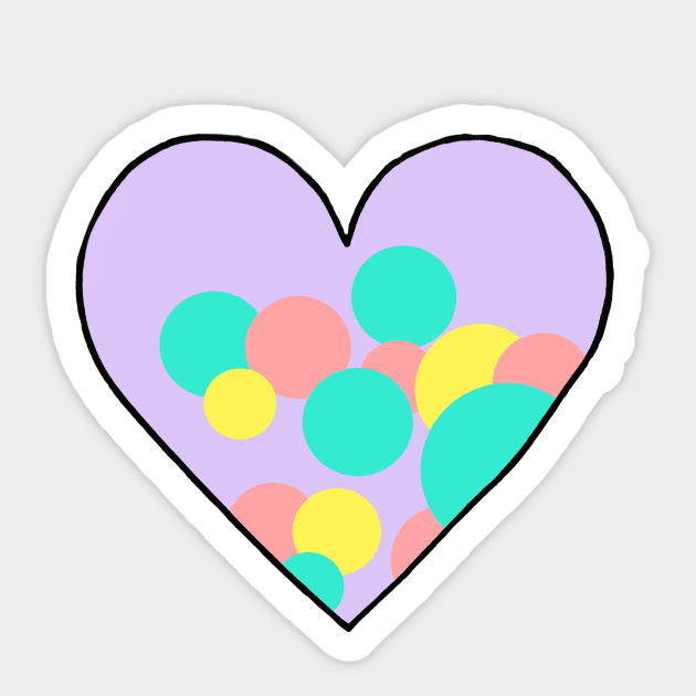 Polka Dot Heart Sticker Sticker by CalliesArt